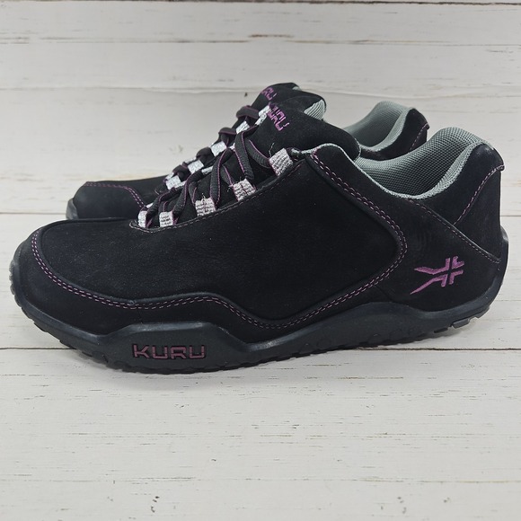 KURU Shoes - Kuru Chicane Womens 9.5 Black Purple Gray Athletic Hiking Running Shoes Sneakers